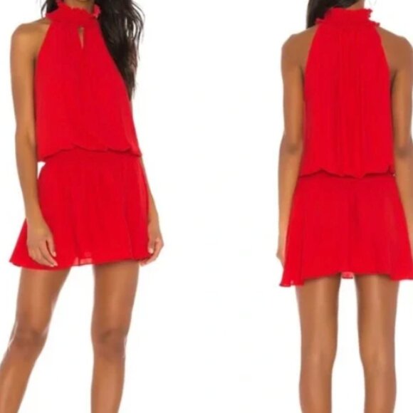 Amanda Uprichard Kimmie Dress in Red - Picture 2 of 5
